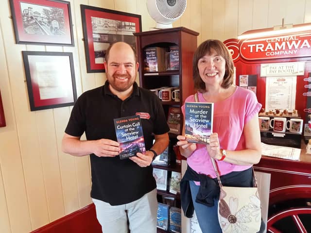Author Glenda Young with Central Tramway Manager, Colin Powell